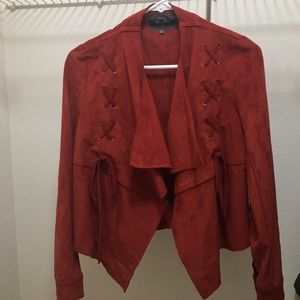 Miss Me Red Leather Suede Jacket